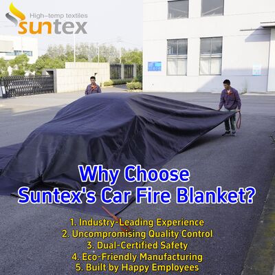 Автопожарное одеяло Suntex EV с термостойкостью 550 °C/1000 °C для лишения кислорода и портативного управления пожаром с использованием литий-ионных батарей