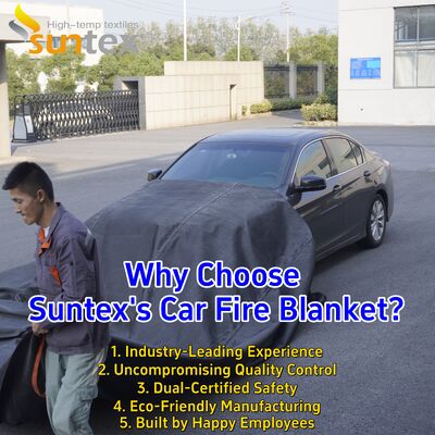Custom Gray EV Car Fire Blanket with 550℃/1000℃ Thermal Resistance for Oxygen Deprivation Fire Control