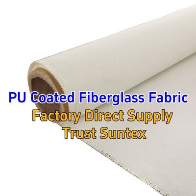 Industrial Fireproof PU Coated Fiberglass Fabric 460 g/sqm 0.41 mm M0 Fire Resistance for Fire Curtains