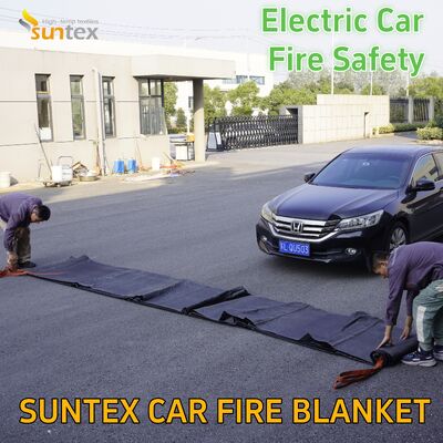 Оптовая продажа Suntex Grey 6*8m Высокотемпературное противопожарное одеяло из стекловолокна с силиконовым покрытием для электромобиля