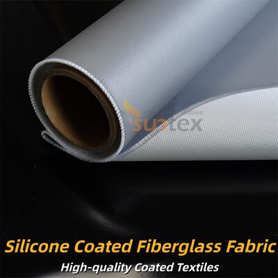 High Strength Silicone Coated Fiberglass Fabric Grey Color Double Sided Fire Retardant Fabric for Insulation and Safety Curtains