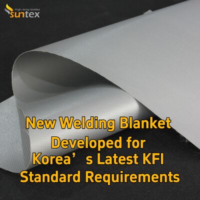 Suntex New R&D Grey Silicone Fiberglass Welding Blanket Compliant with Korea KFI Standard